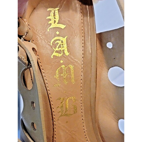 L.A.M.B. Tan High Heel Leather Strappy Sandals by Gwen Stefani sz 5.5 - Picture 11 of 14